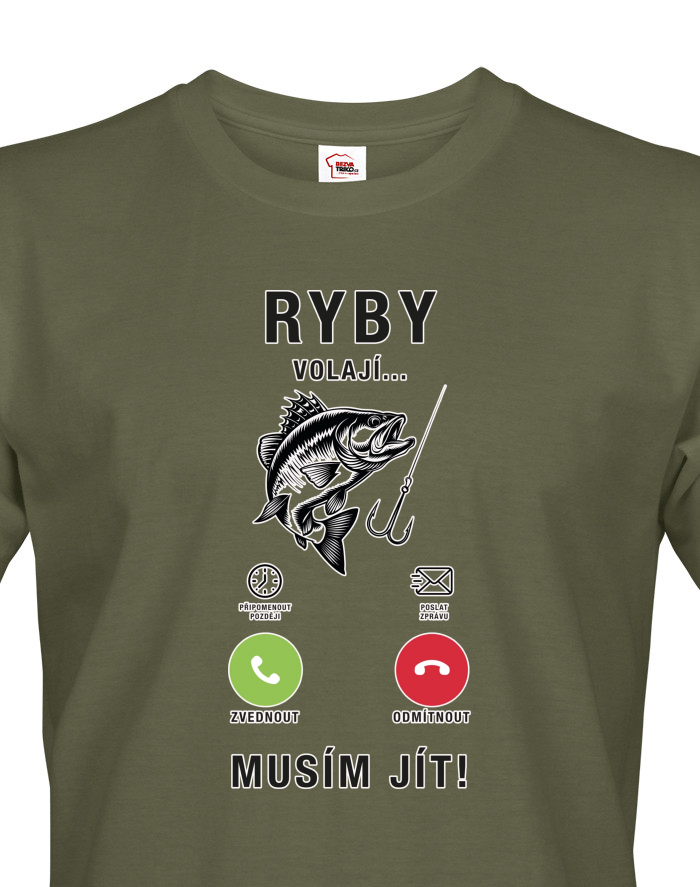 Pánské tričko Ryby volají – musím jít!