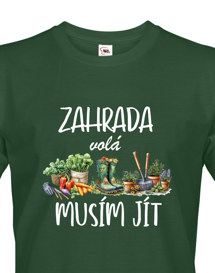 Zahrada volá – pánské tričko s motivem zahradničení