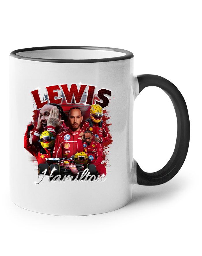 Keramický hrnek s barevným uchem Lewis Hamilton Ferrari F1