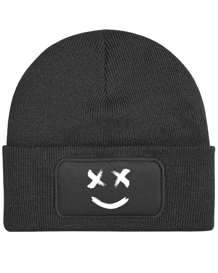 Unisex čepice s obdélníkovou nášivkou Smile Face
