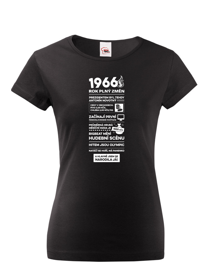 Dámské tričko narozeninové noviny 1966
