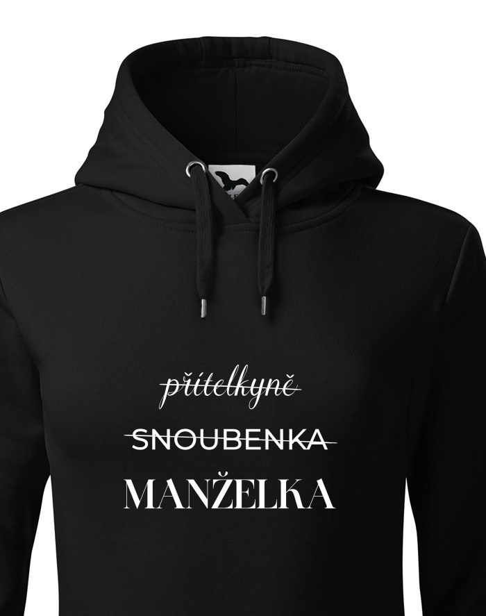Dámská mikina s kapucí Přítelkyně - Snoubenka - Manželka