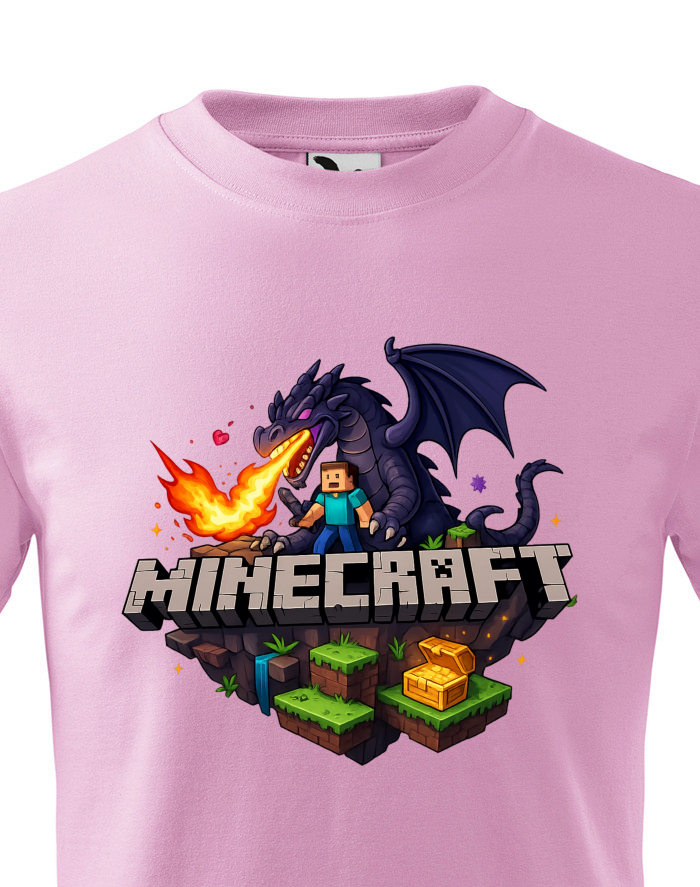 Dětské tričko Minecraft 4 – Steve a Ender Dragon