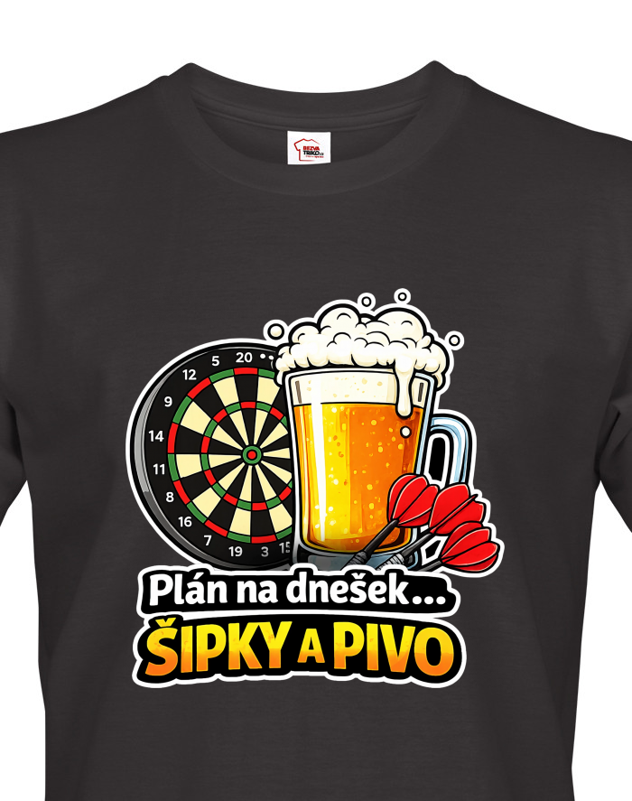 Pánské tričko Šipky a pivo – Plán na dnešek