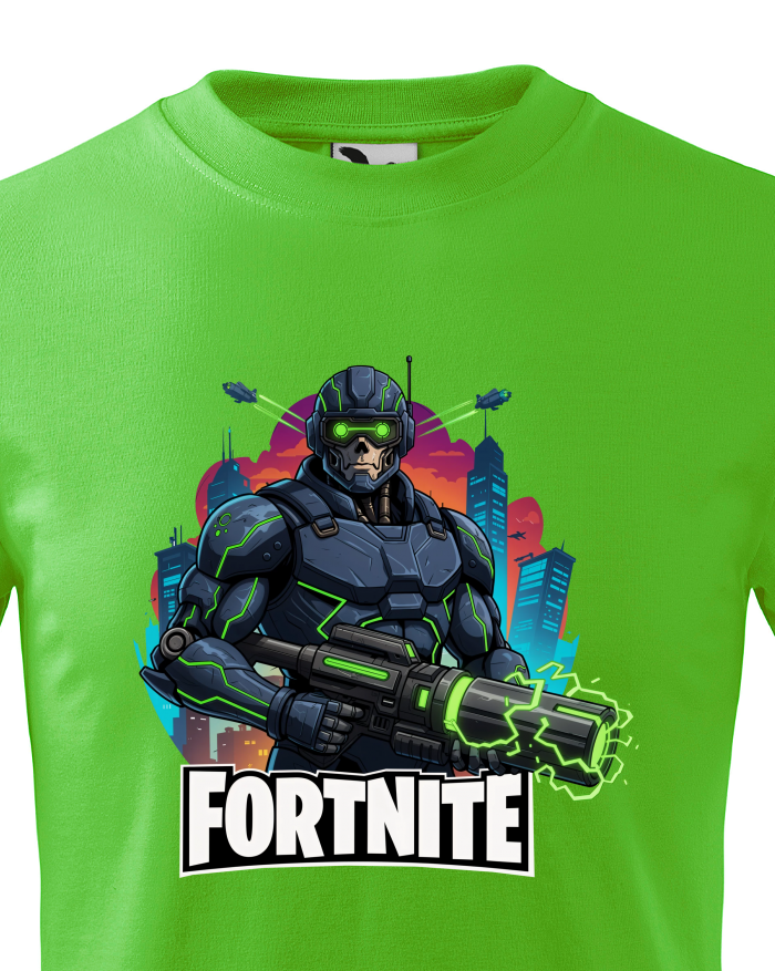 Dětské tričko Fortnite 2 – Kyborg s energetickou zbraní