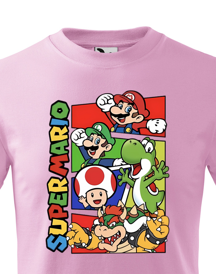 Dětské tričko Super Mario 2 – komiksový potisk s Mariem a spol.