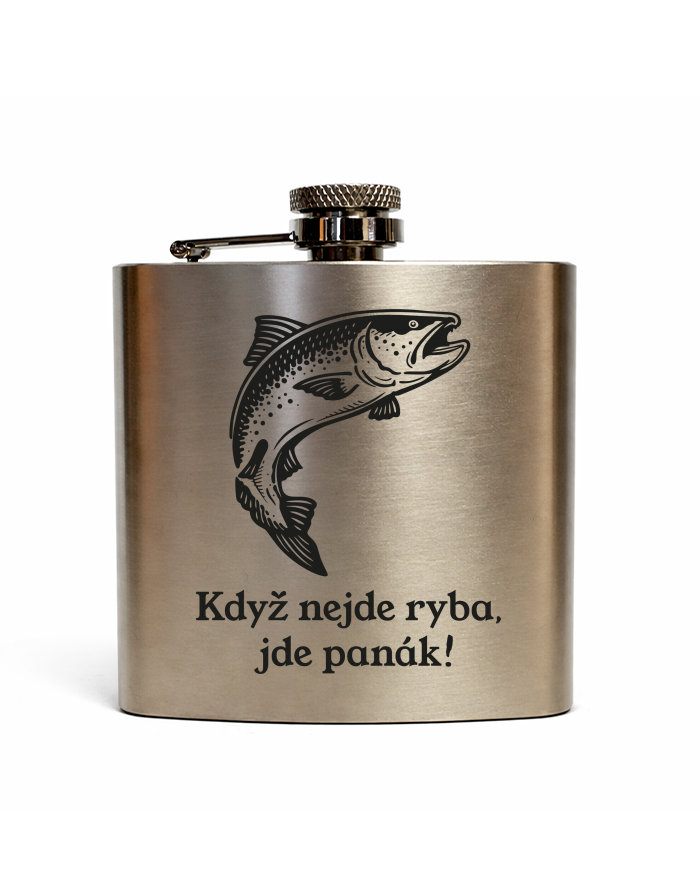 Nerezová placatka 180 ml – Když nejde ryba, jde panák