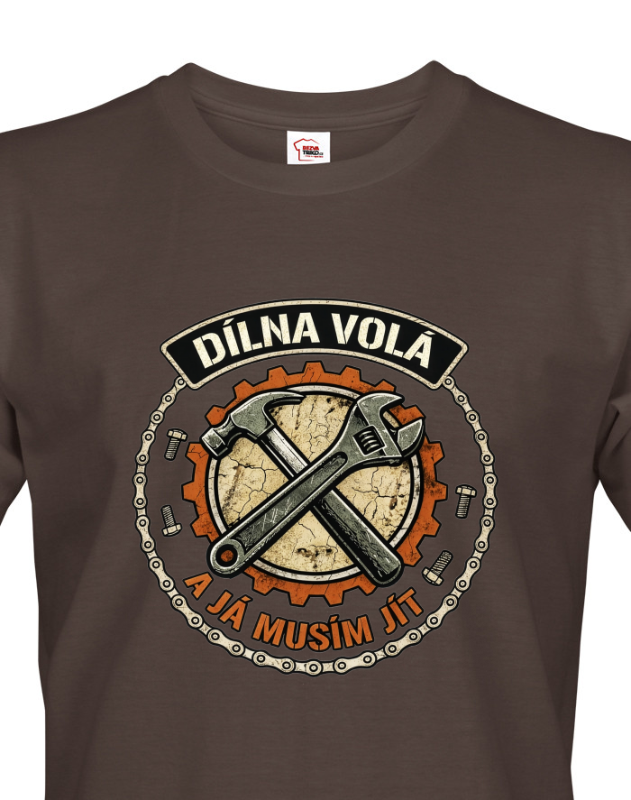 Pánské tričko Dílna volá a já musím jít