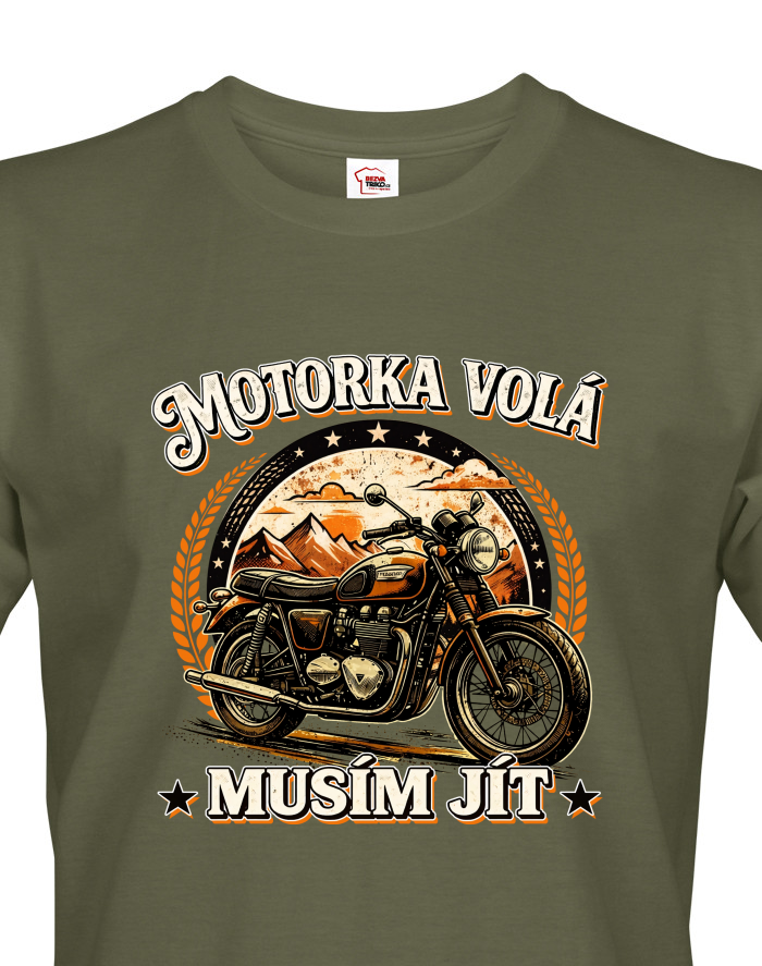 Pánské tričko s krátkým rukávem Motorka volá