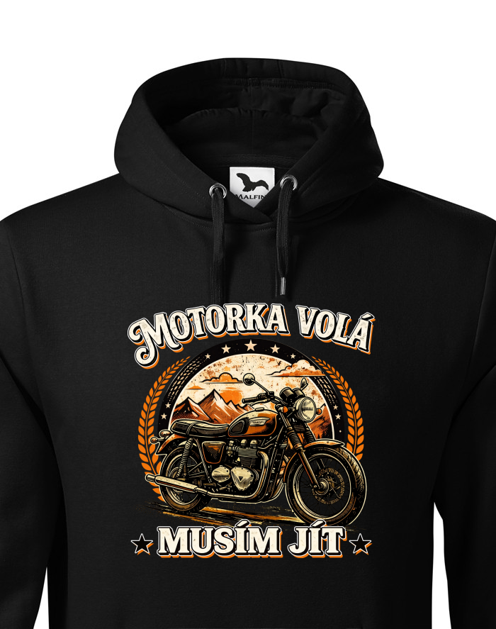 Pánská mikina s kapucí Motorka volá