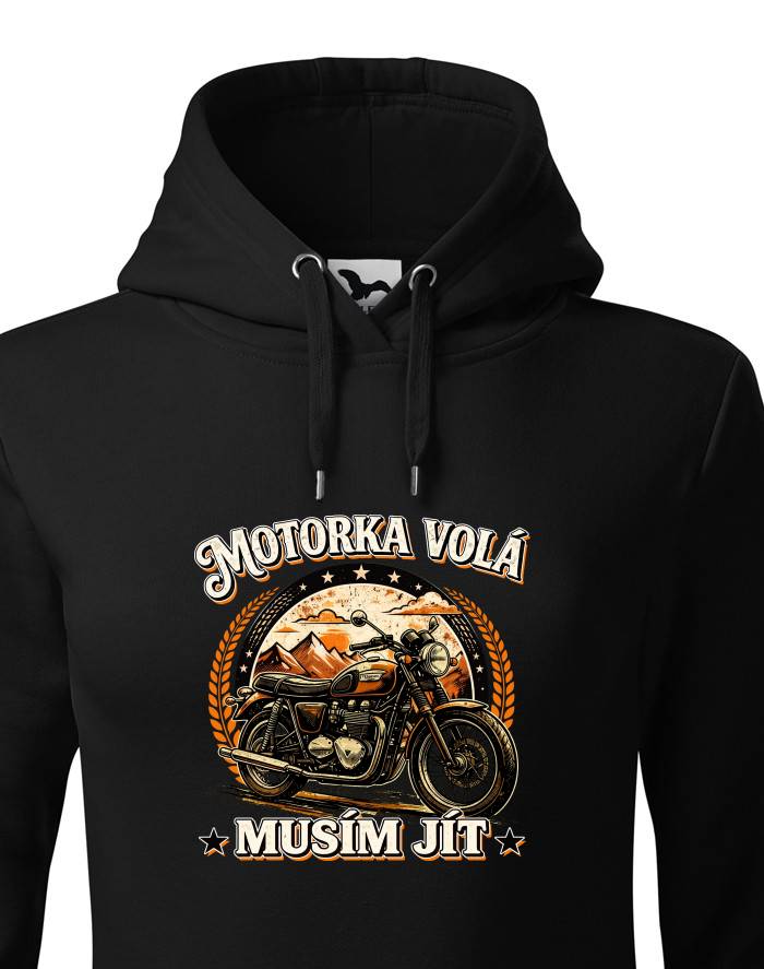Dámská mikina s kapucí Motorka volá