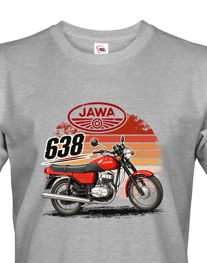 Tričko JAWA 638 – retro design pro milovníky legendární motorky