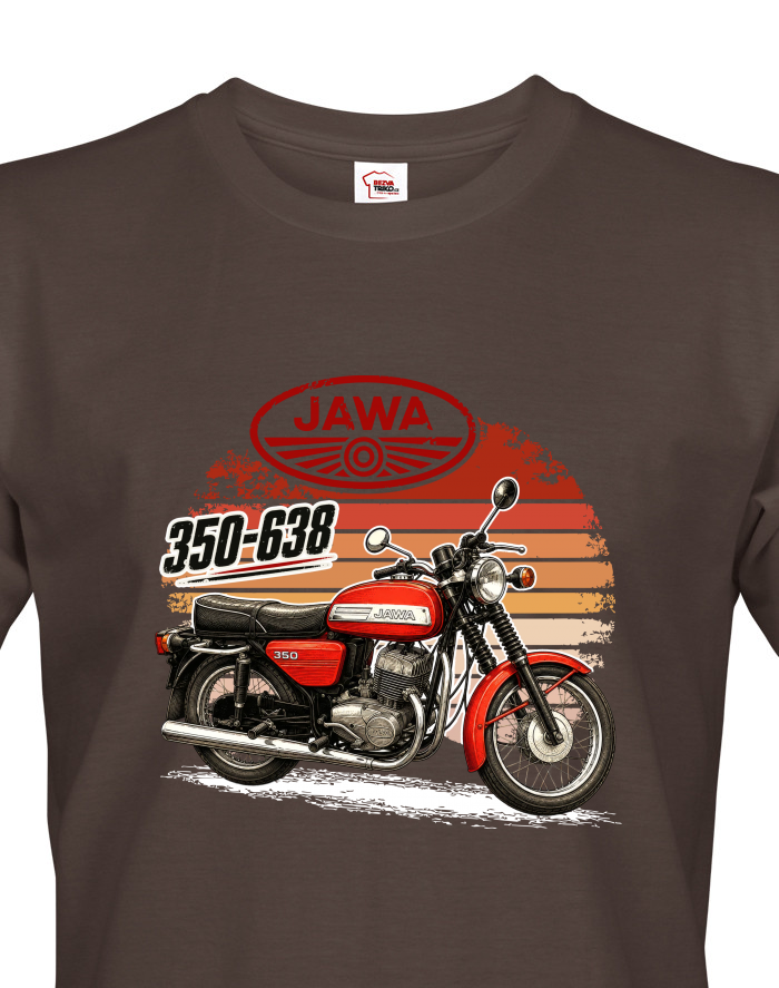 Pánské tričko JAWA 350/638 – retro motorkářský potisk
