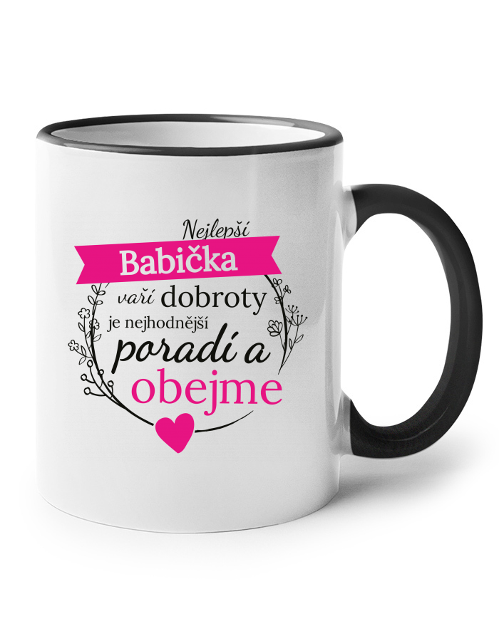 Keramický hrnek s černým uchem – Nejlepší babička