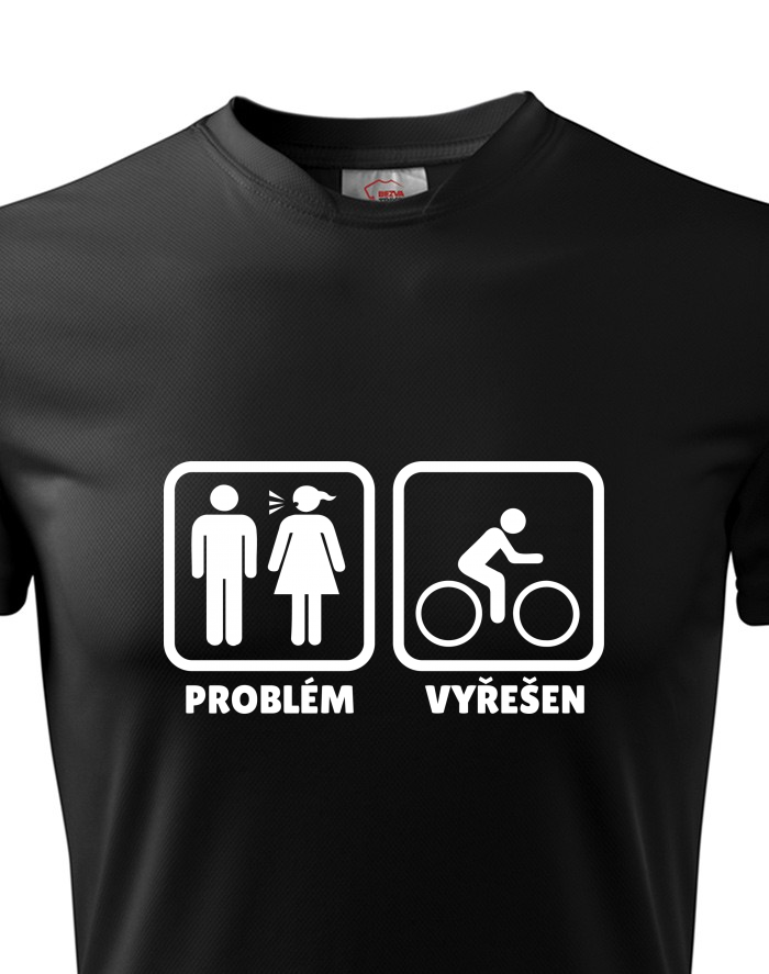 Pánské funkční tričko Problém vyřešen cyklista