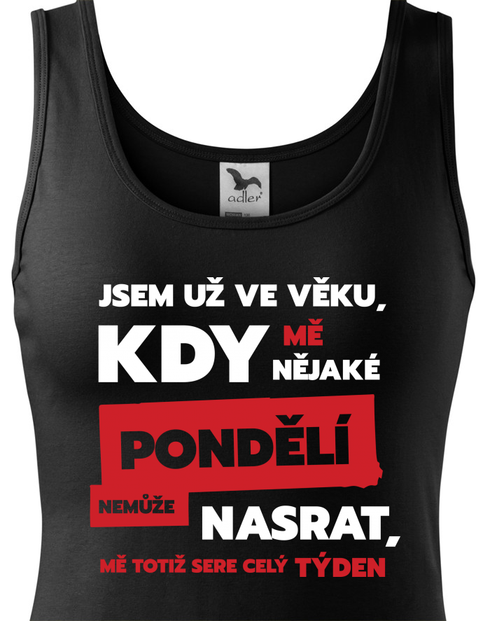 Dámské bavlněné tílko Jsem už ve věku