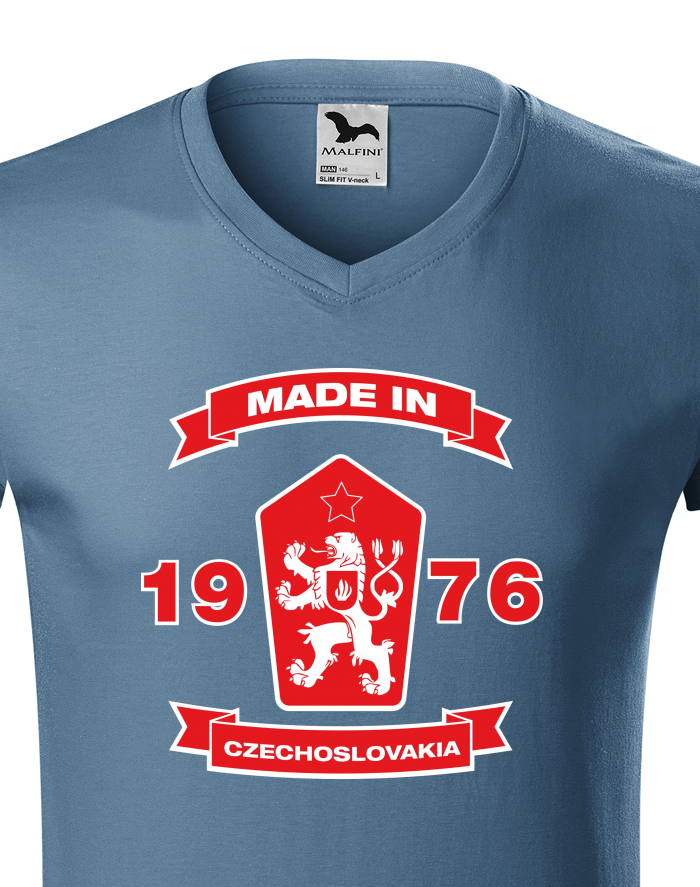 Pánské tričko s výstřihem do V Made in Czechoslovakia 1976