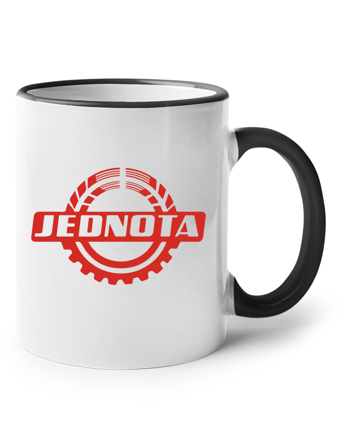 Keramický hrnek s barevným uchem Jednota