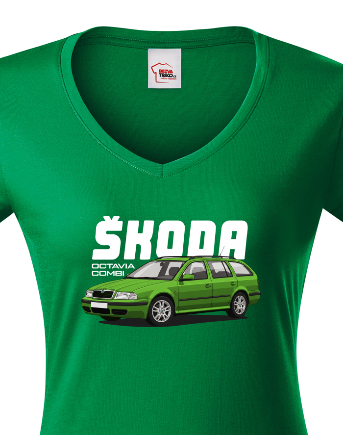Dámské tričko s V výstřihem Škoda Octavia Combi