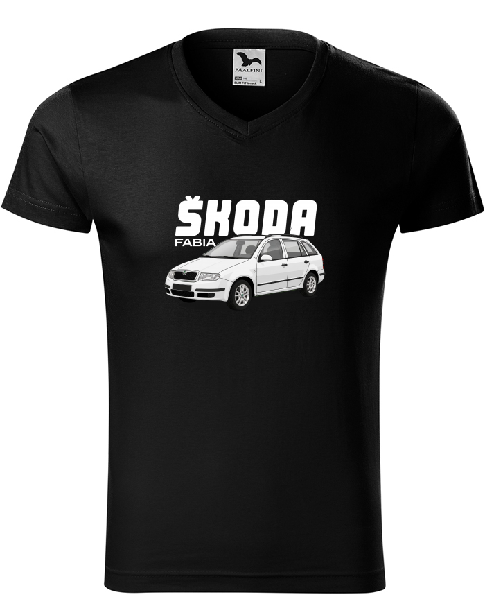 Pánské tričko s výstřihem do V Škoda Fabia