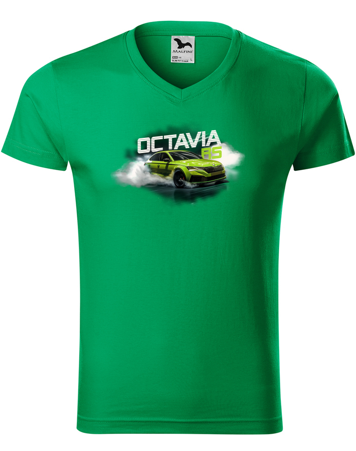 Octavia RS – pánské tričko s výstřihem do V