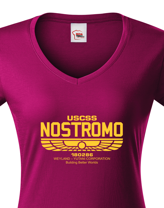 Dámské tričko s výstřihem do V USCSS Nostromo