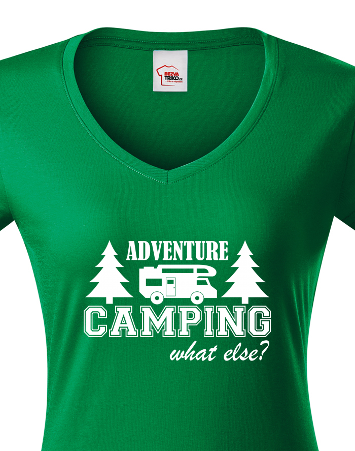 Dámské tričko s výstřihem do V Adventure Camping