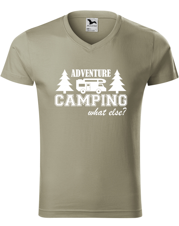 Pánské tričko s výstřihem do V Adventure Camping