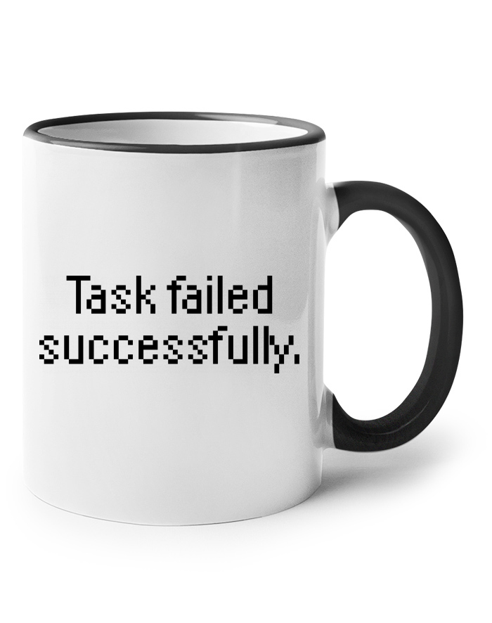 Keramický hrnek s barevným uchem Task failed successfully