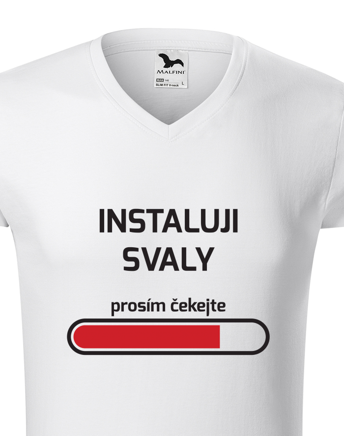Pánské tričko s výstřihem do V Instaluji svaly
