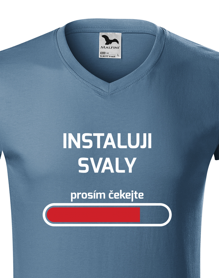 Pánské tričko s výstřihem do V Instaluji svaly