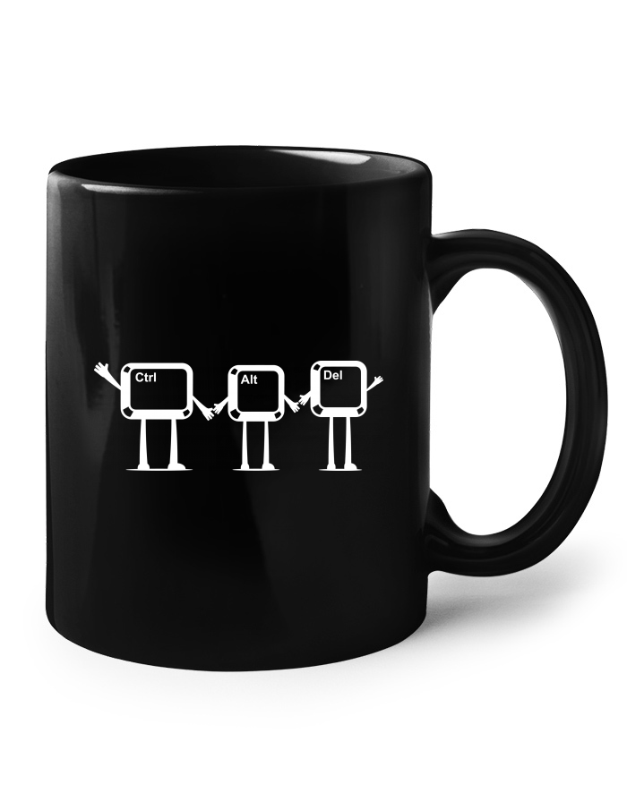 Keramický hrnek Ctrl+Alt+Del – černý