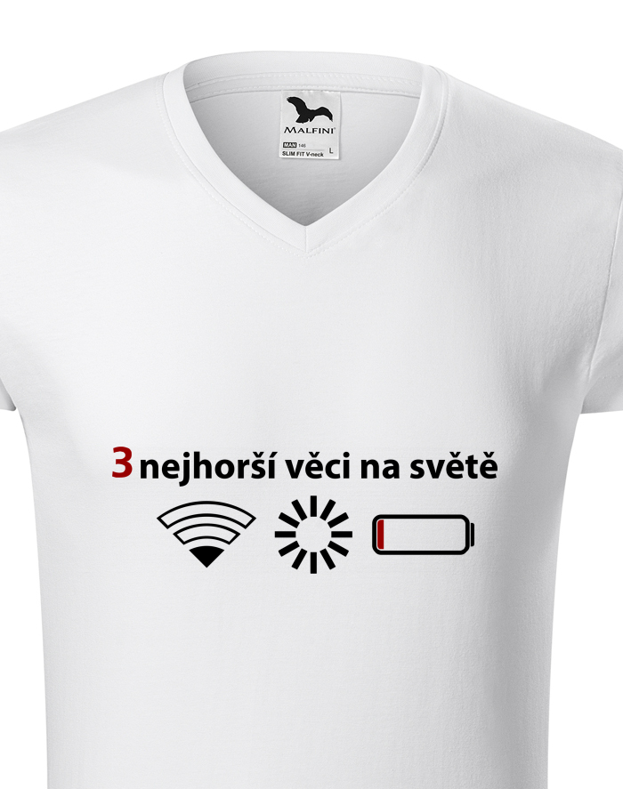 Pánské tričko s výstřihem do V – 3 nejhorší věci na světě