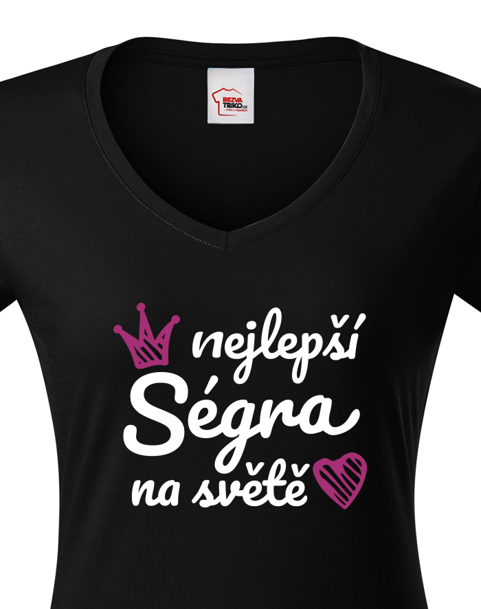 Dámské tričko s výstřihem do V – Nejlepší ségra na světě