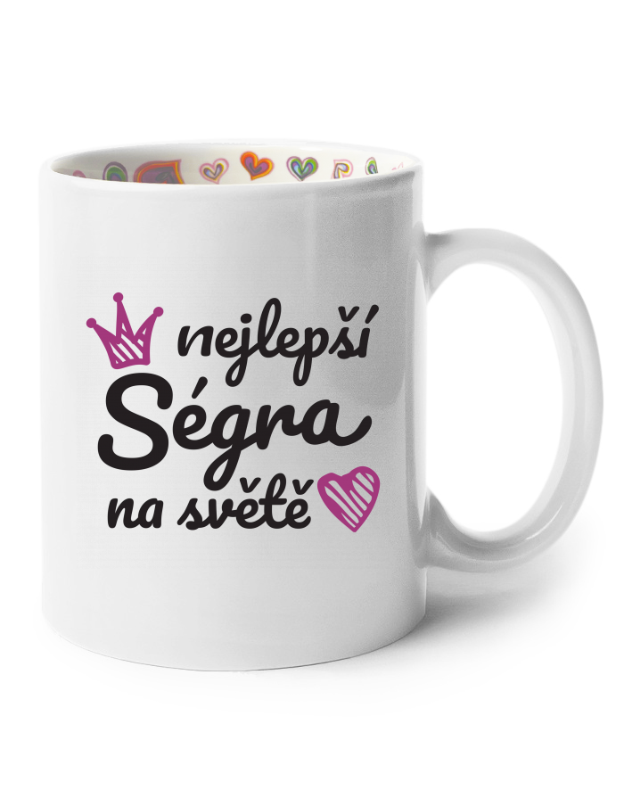 Keramický hrnek s vnitřním potiskem - I Love You - Nejlepší ségra na světě