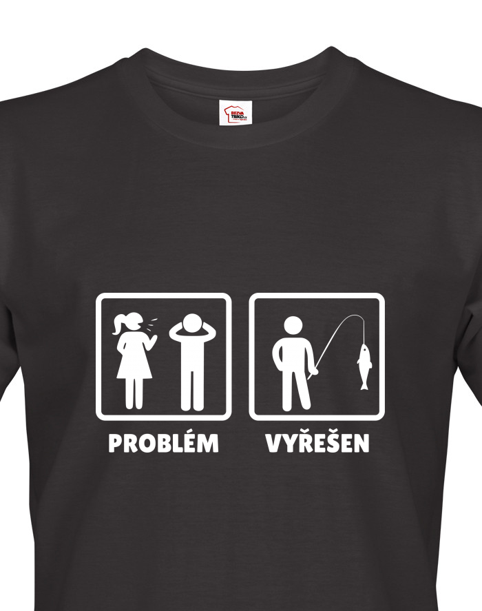 Pánské tričko Problém – Vyřešen pro rybáře