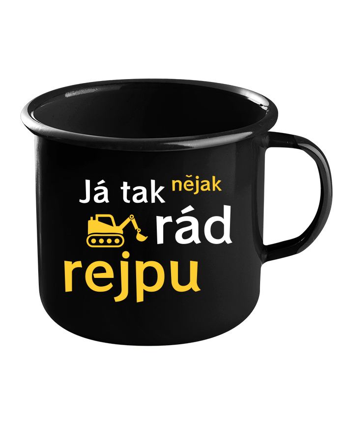 Plechový hrneček černý Já tak nějak rád rejpu