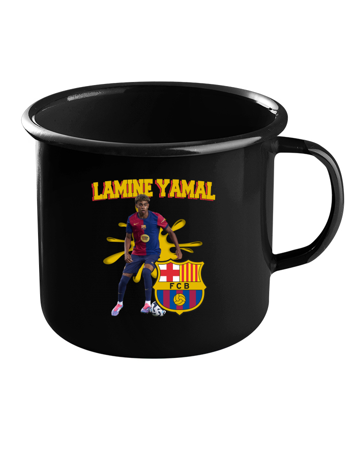 Plechový hrneček černý Lamine Yamal