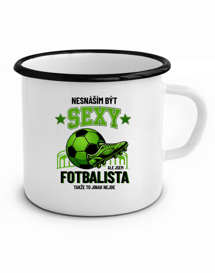 Plechový hrneček Sexy fotbalista