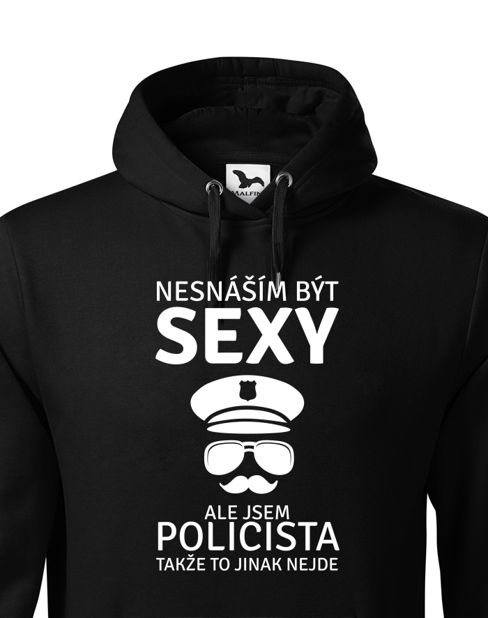 Pánská mikina s kapucí Sexy policista