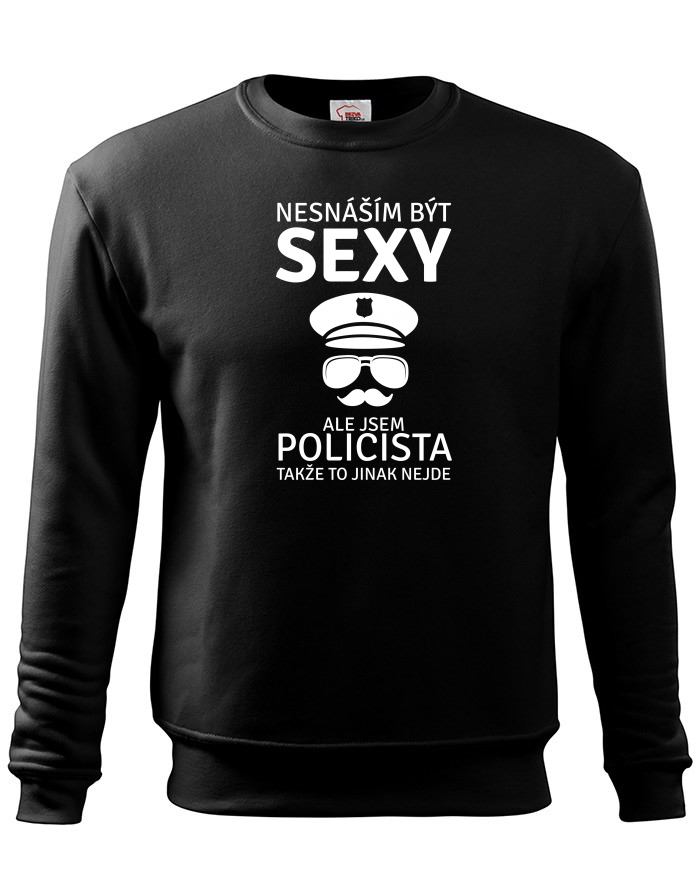 Pánská mikina bez kapuce Sexy policista