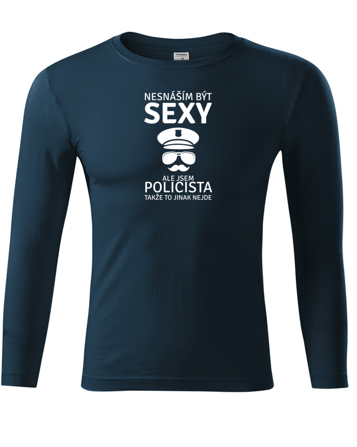 Unisex tričko s dlouhým rukávem Sexy policista
