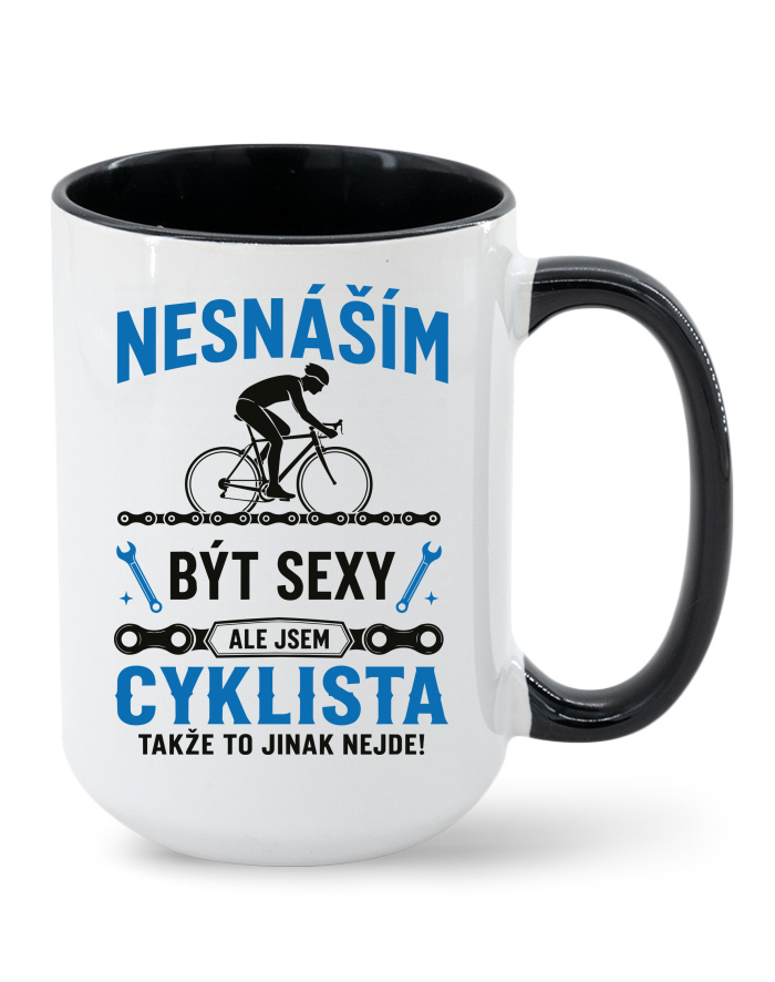 Keramický hrnek MAX Sexy cyklista – oranžový vnitřek