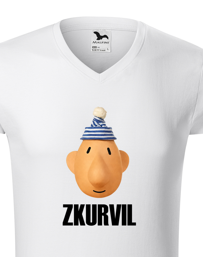 Pánské tričko s výstřihem do V Zkurvil