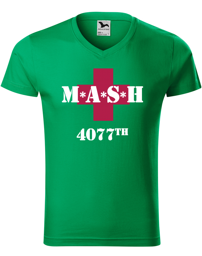 Pánské tričko s výstřihem do V MASH 4077
