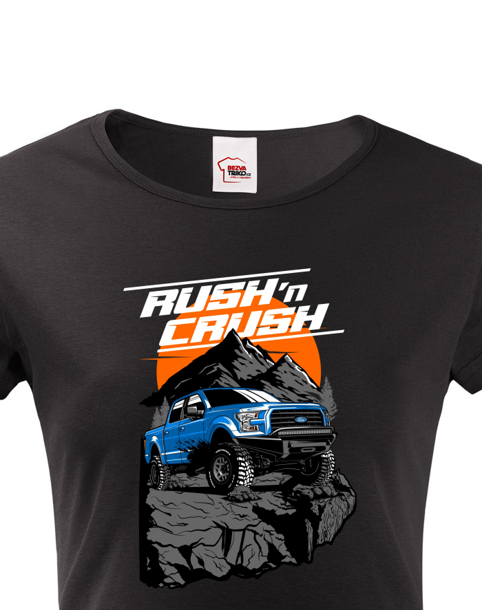 Dámské tričko Ford F-150 Fast Last – modrý monster truck