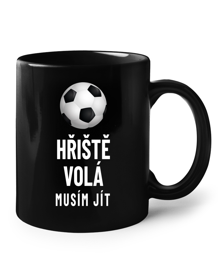 Keramický hrnek – černý Hřiště volá musím jít