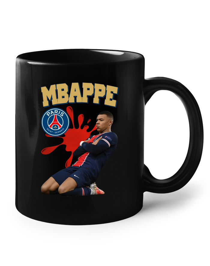 Keramický hrnek – Kylian Mbappé PSG černý