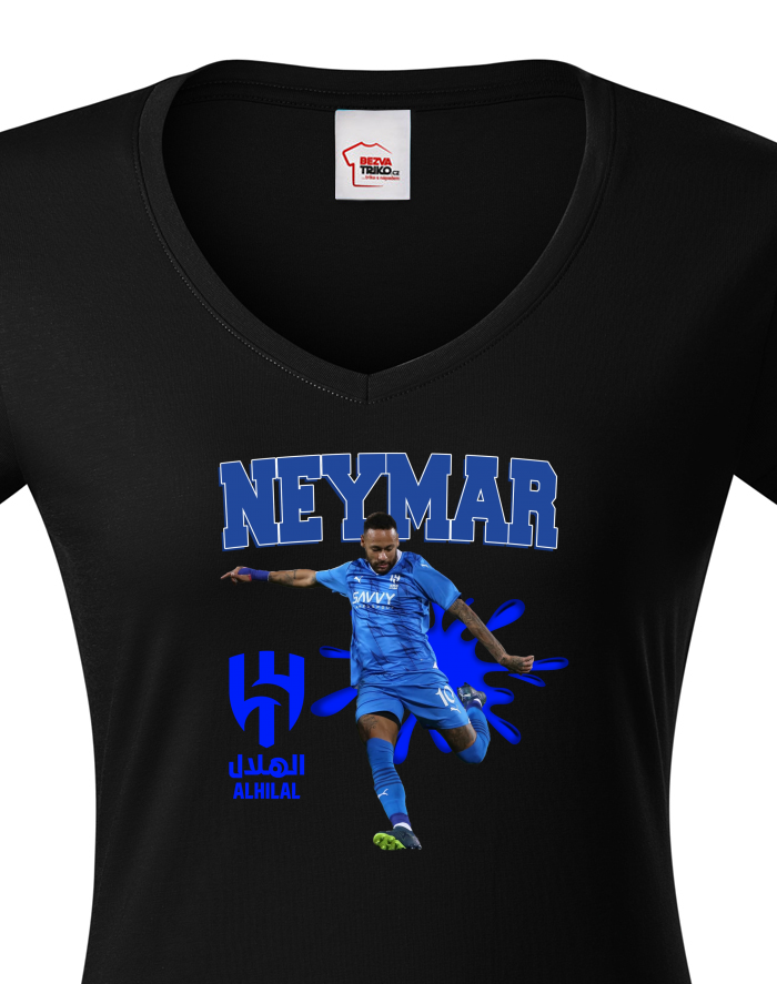 Dámské tričko s výstřihem do V – Neymar Al Hilal
