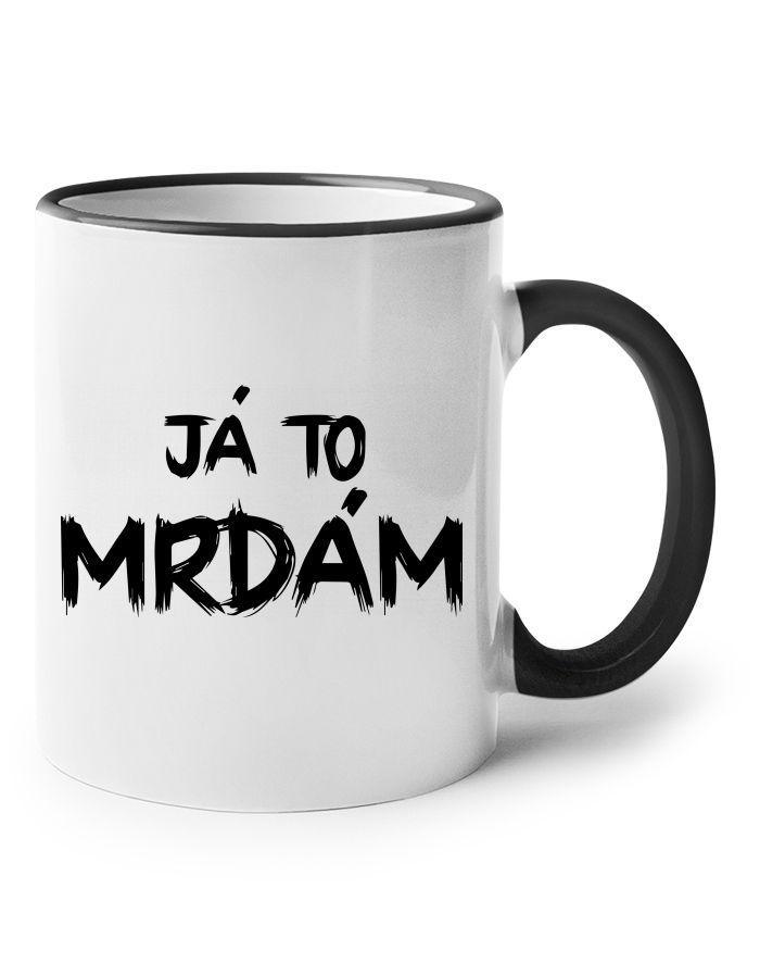 Keramický hrnek s barevným uchem Já to mrdám